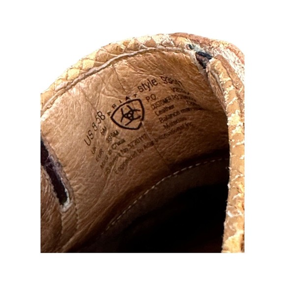 Ariat Mules Clogs Brown Leather Ostrich Print Slip On Western Shoes Women's 8.5 - Picture 12 of 15